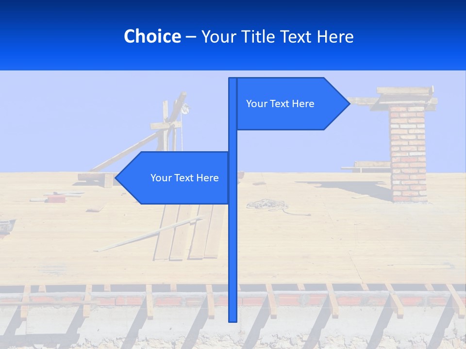 A Wooden Roof With A Brick Chimney And A Blue Sky In The Background PowerPoint Template