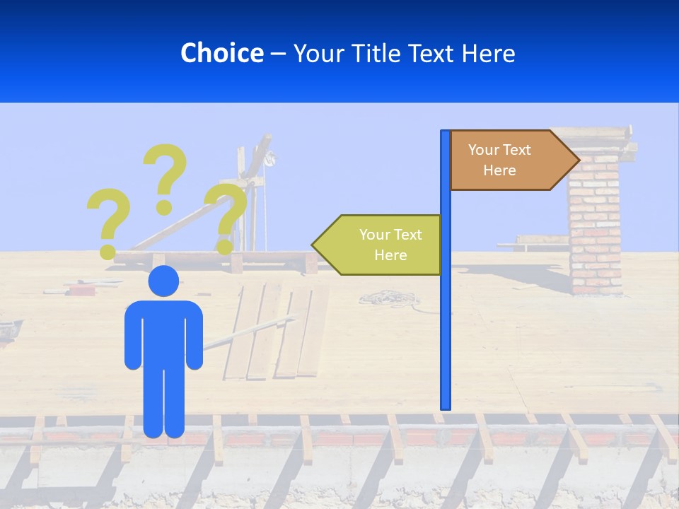 A Wooden Roof With A Brick Chimney And A Blue Sky In The Background PowerPoint Template