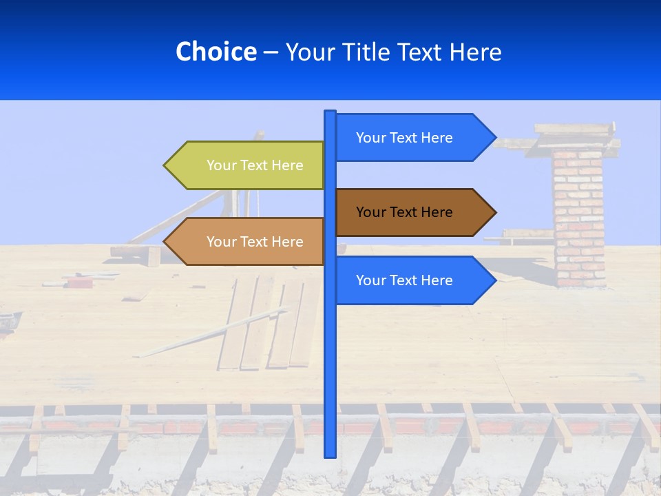 A Wooden Roof With A Brick Chimney And A Blue Sky In The Background PowerPoint Template