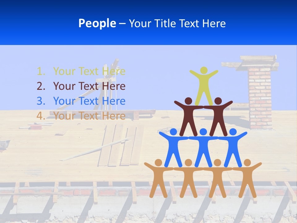 A Wooden Roof With A Brick Chimney And A Blue Sky In The Background PowerPoint Template