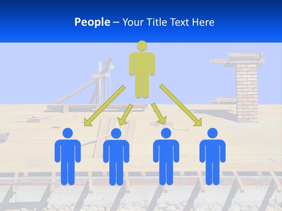 A Wooden Roof With A Brick Chimney And A Blue Sky In The Background PowerPoint Template