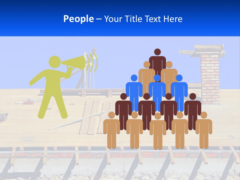 A Wooden Roof With A Brick Chimney And A Blue Sky In The Background PowerPoint Template