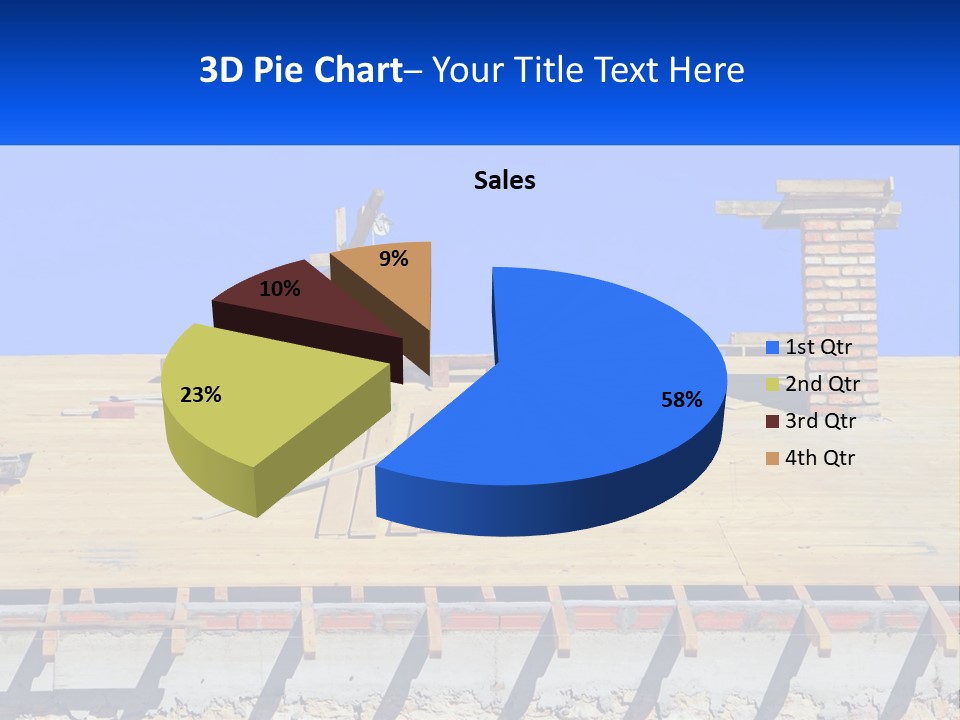 A Wooden Roof With A Brick Chimney And A Blue Sky In The Background PowerPoint Template