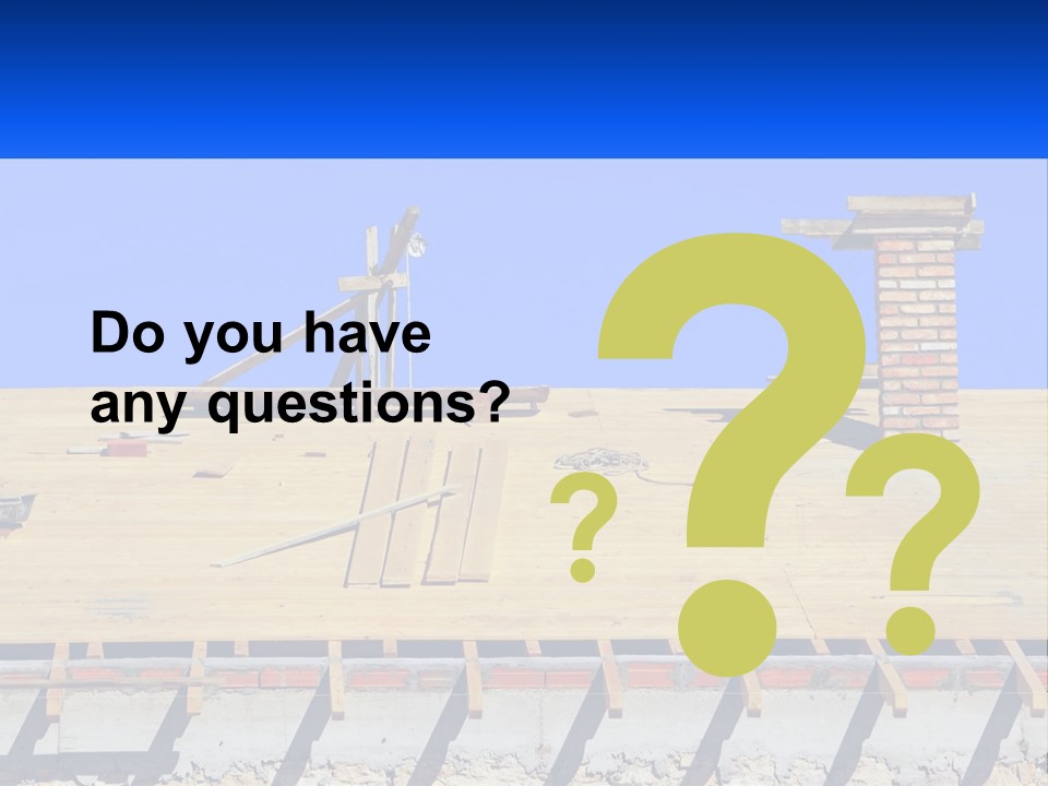 A Wooden Roof With A Brick Chimney And A Blue Sky In The Background PowerPoint Template