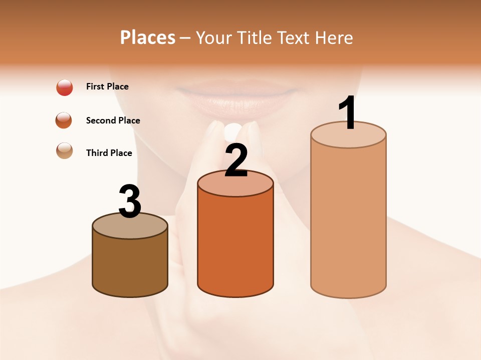 A Woman Holding A Pill In Her Hand PowerPoint Template