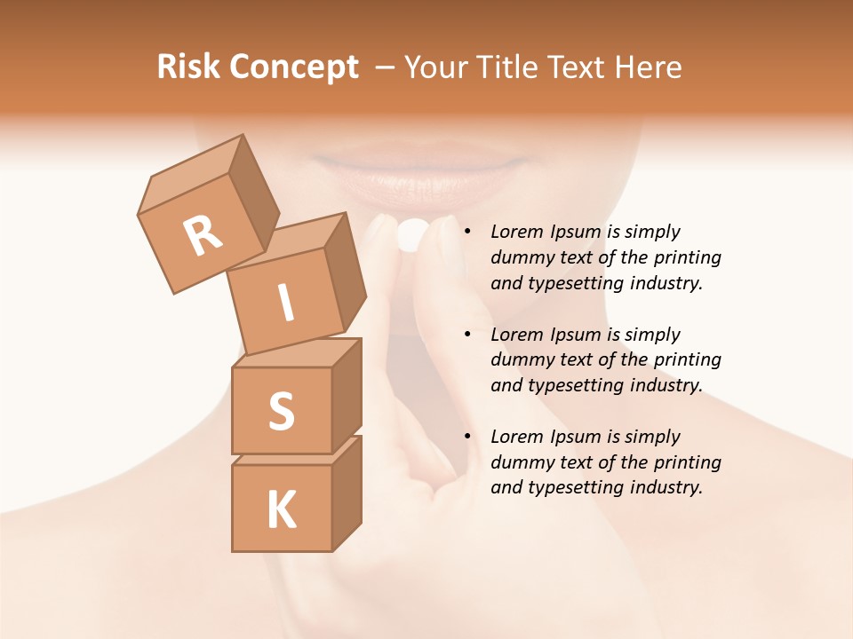 A Woman Holding A Pill In Her Hand PowerPoint Template