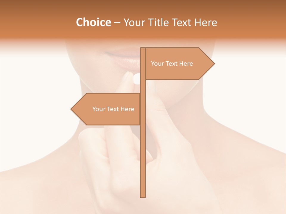 A Woman Holding A Pill In Her Hand PowerPoint Template