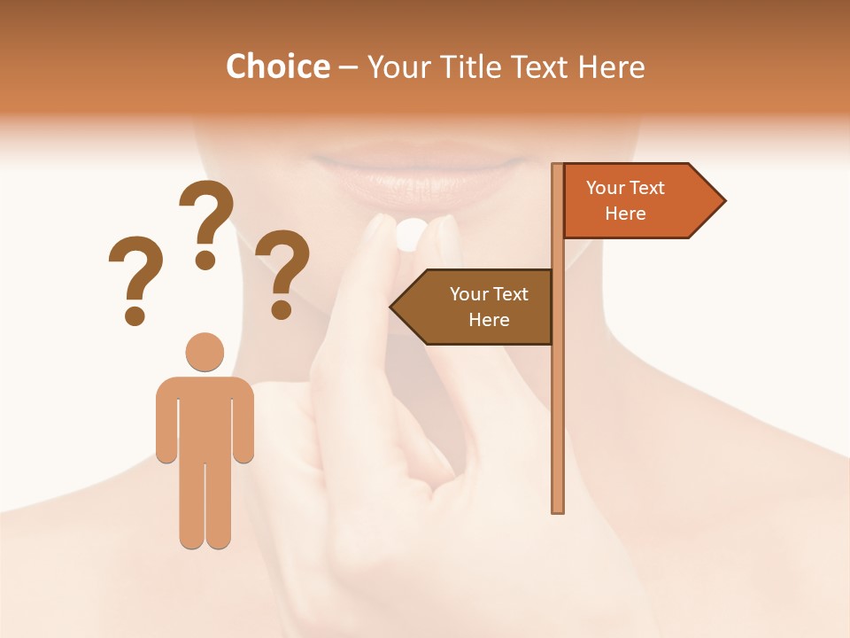 A Woman Holding A Pill In Her Hand PowerPoint Template