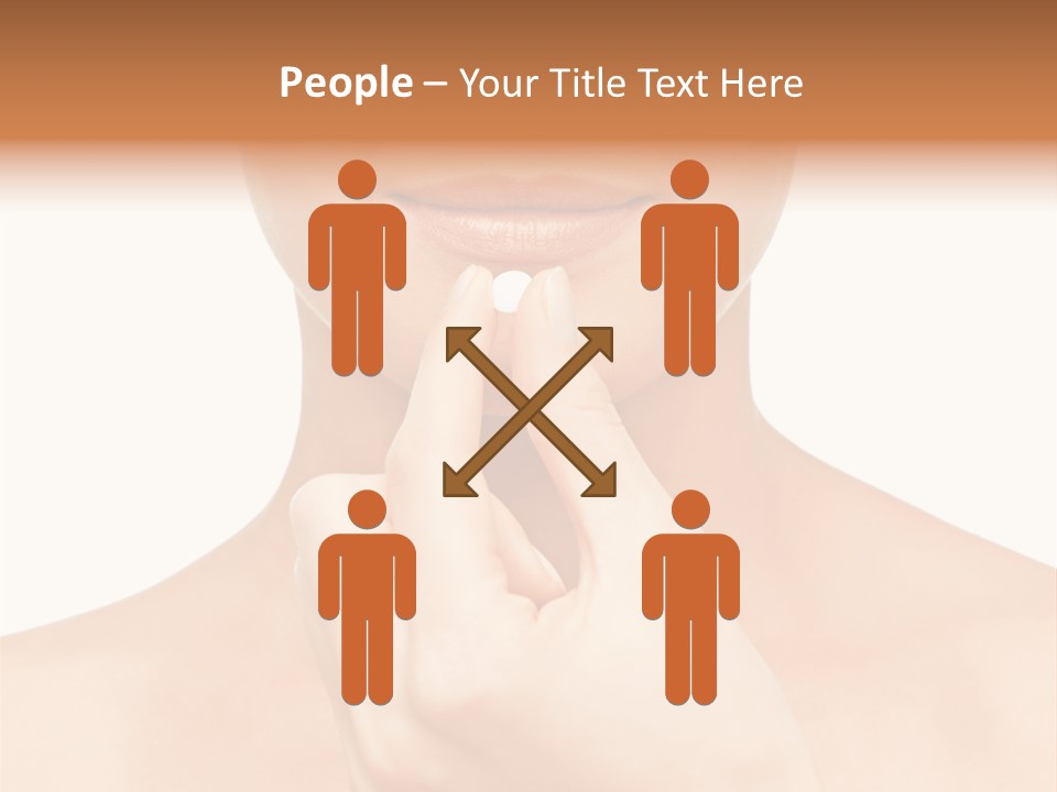A Woman Holding A Pill In Her Hand PowerPoint Template