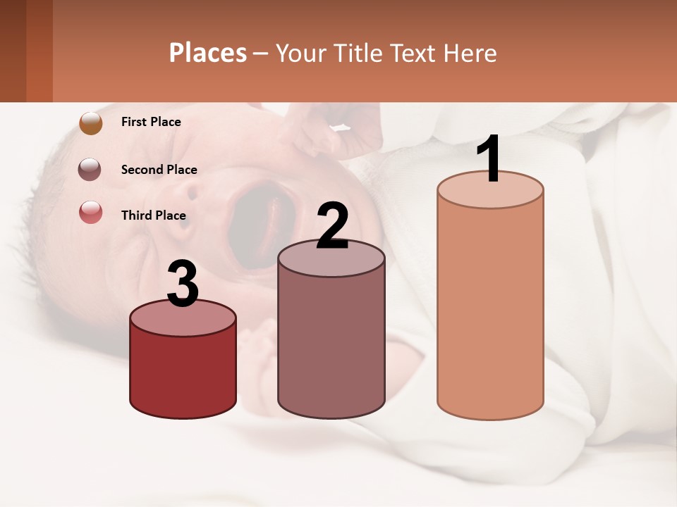 A Baby Yawning While Laying On A Bed PowerPoint Template