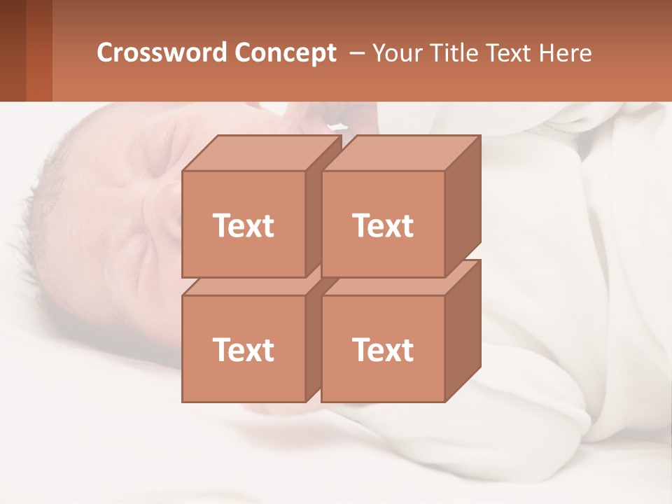 A Baby Yawning While Laying On A Bed PowerPoint Template