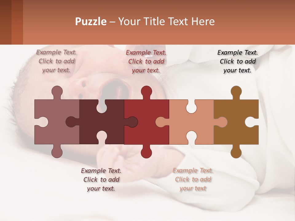 A Baby Yawning While Laying On A Bed PowerPoint Template