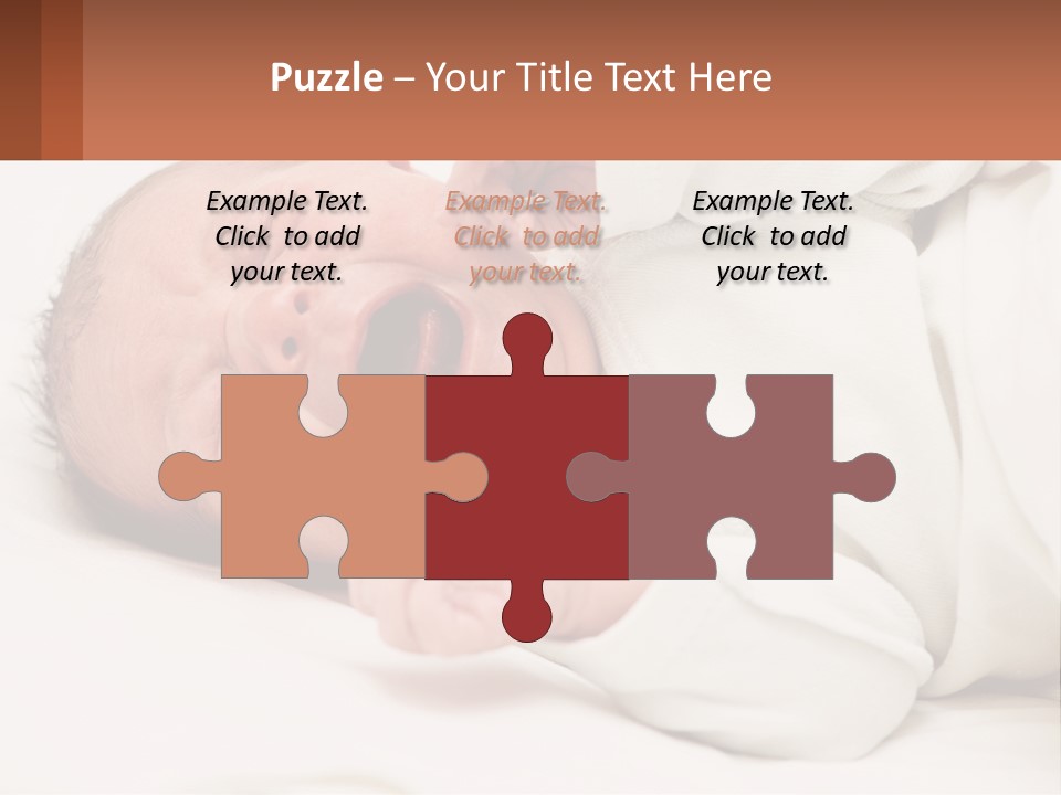 A Baby Yawning While Laying On A Bed PowerPoint Template