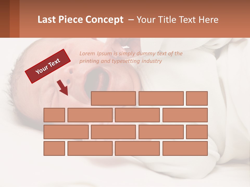 A Baby Yawning While Laying On A Bed PowerPoint Template