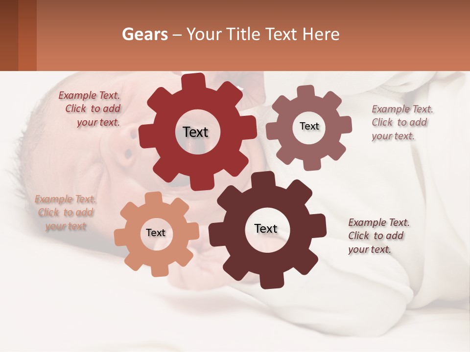 A Baby Yawning While Laying On A Bed PowerPoint Template