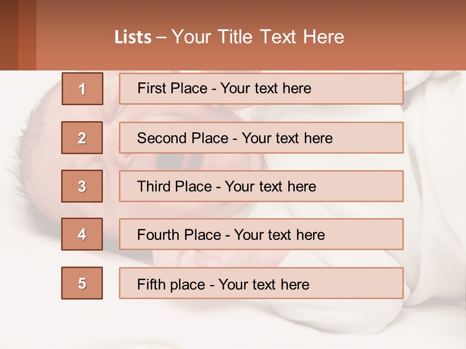 A Baby Yawning While Laying On A Bed PowerPoint Template