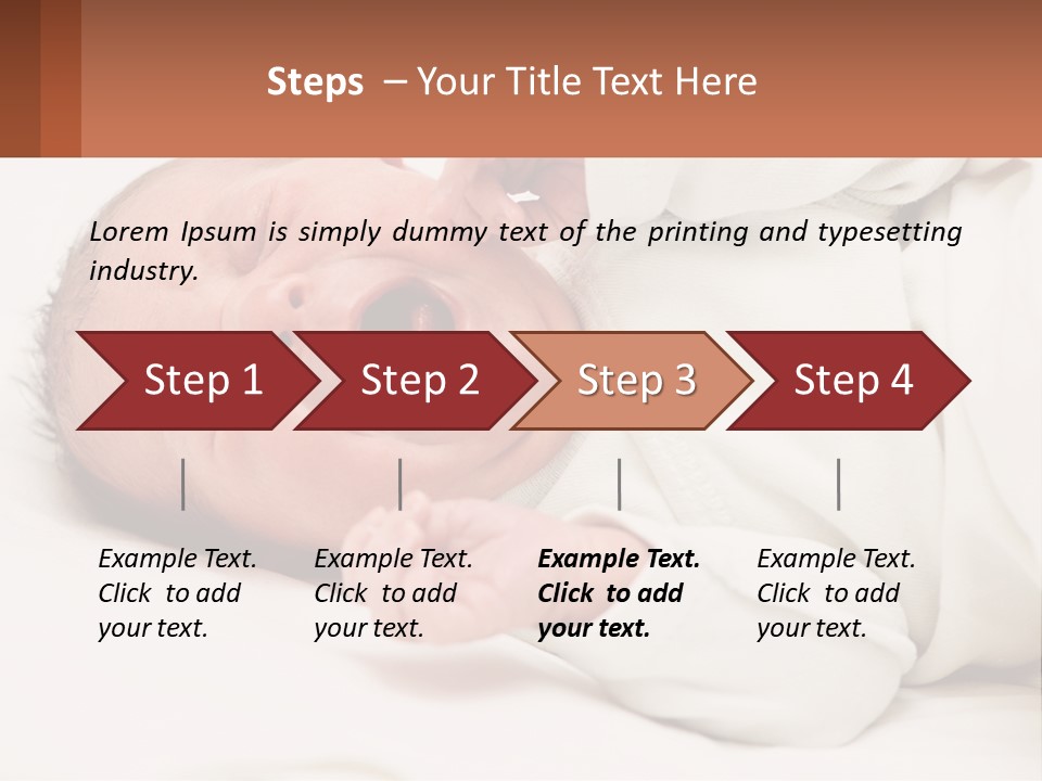 A Baby Yawning While Laying On A Bed PowerPoint Template