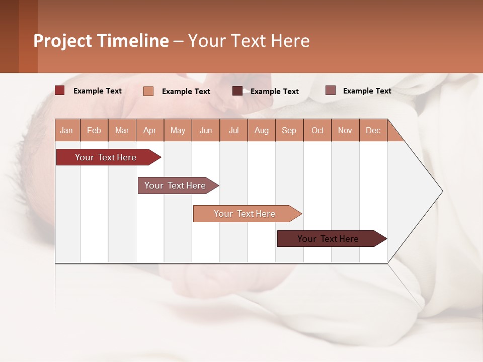 A Baby Yawning While Laying On A Bed PowerPoint Template