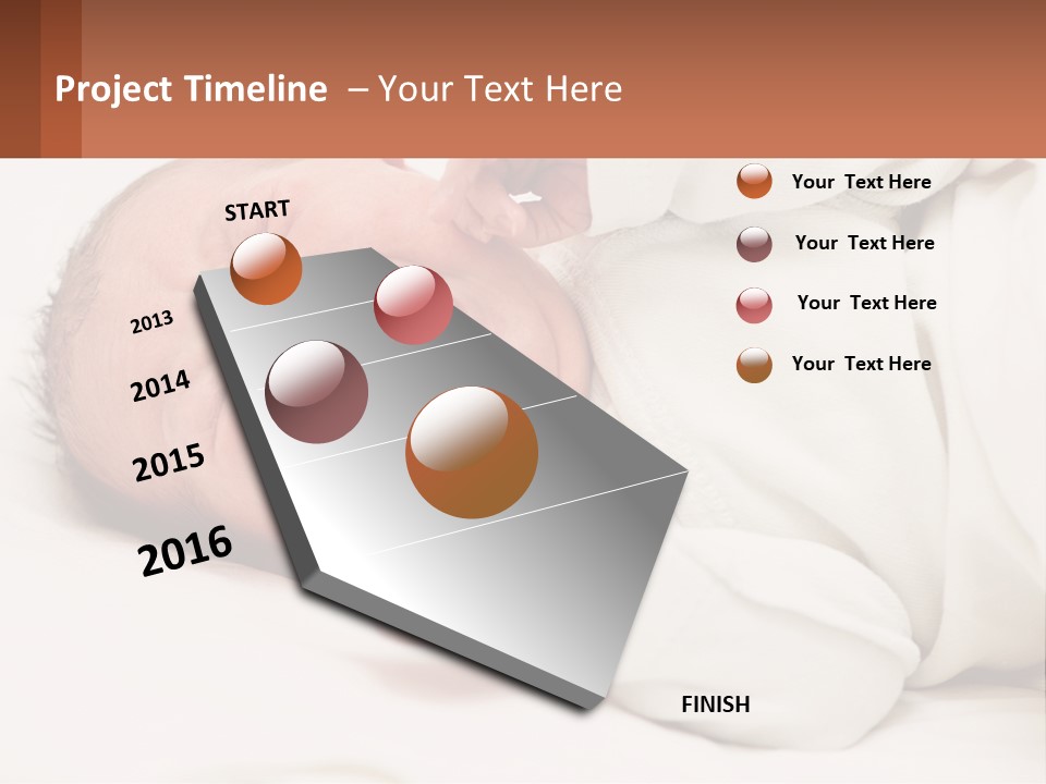 A Baby Yawning While Laying On A Bed PowerPoint Template