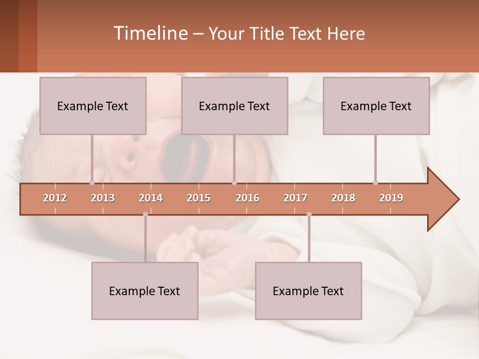 A Baby Yawning While Laying On A Bed PowerPoint Template