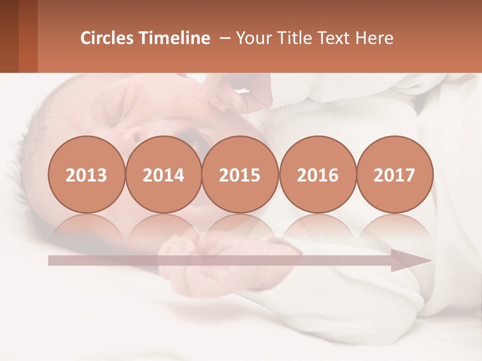 A Baby Yawning While Laying On A Bed PowerPoint Template