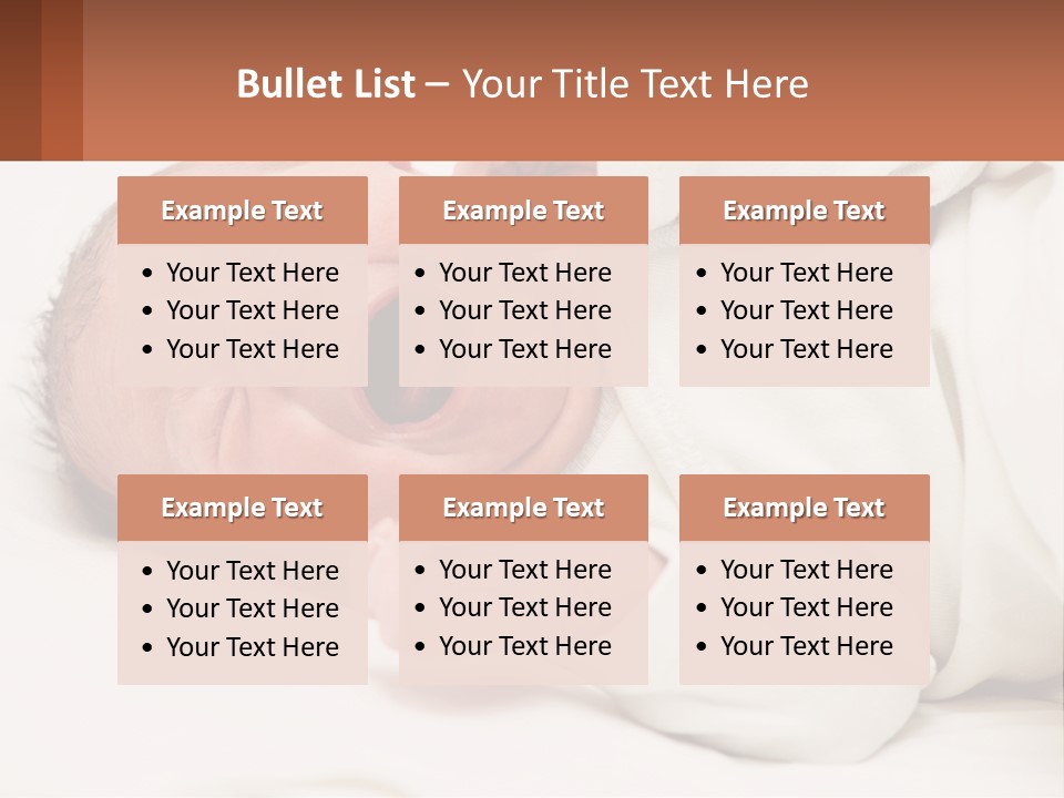 A Baby Yawning While Laying On A Bed PowerPoint Template