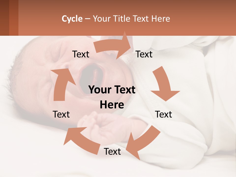 A Baby Yawning While Laying On A Bed PowerPoint Template