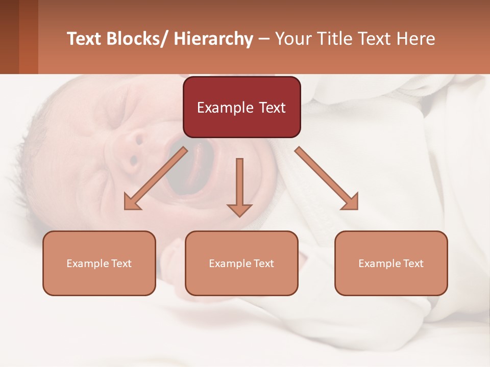 A Baby Yawning While Laying On A Bed PowerPoint Template
