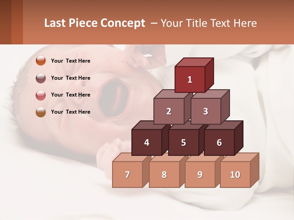 A Baby Yawning While Laying On A Bed PowerPoint Template