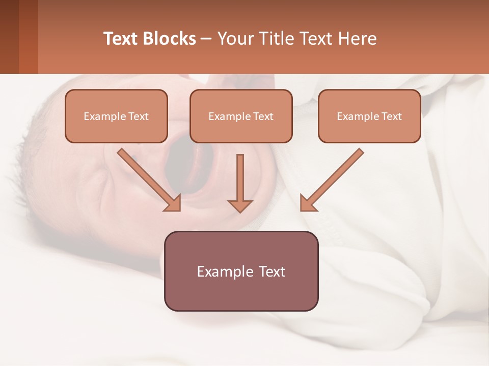 A Baby Yawning While Laying On A Bed PowerPoint Template