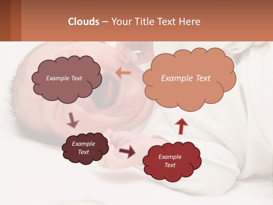 A Baby Yawning While Laying On A Bed PowerPoint Template