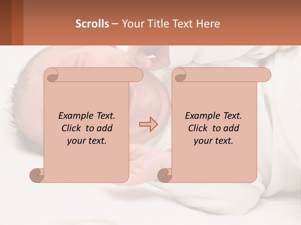 A Baby Yawning While Laying On A Bed PowerPoint Template
