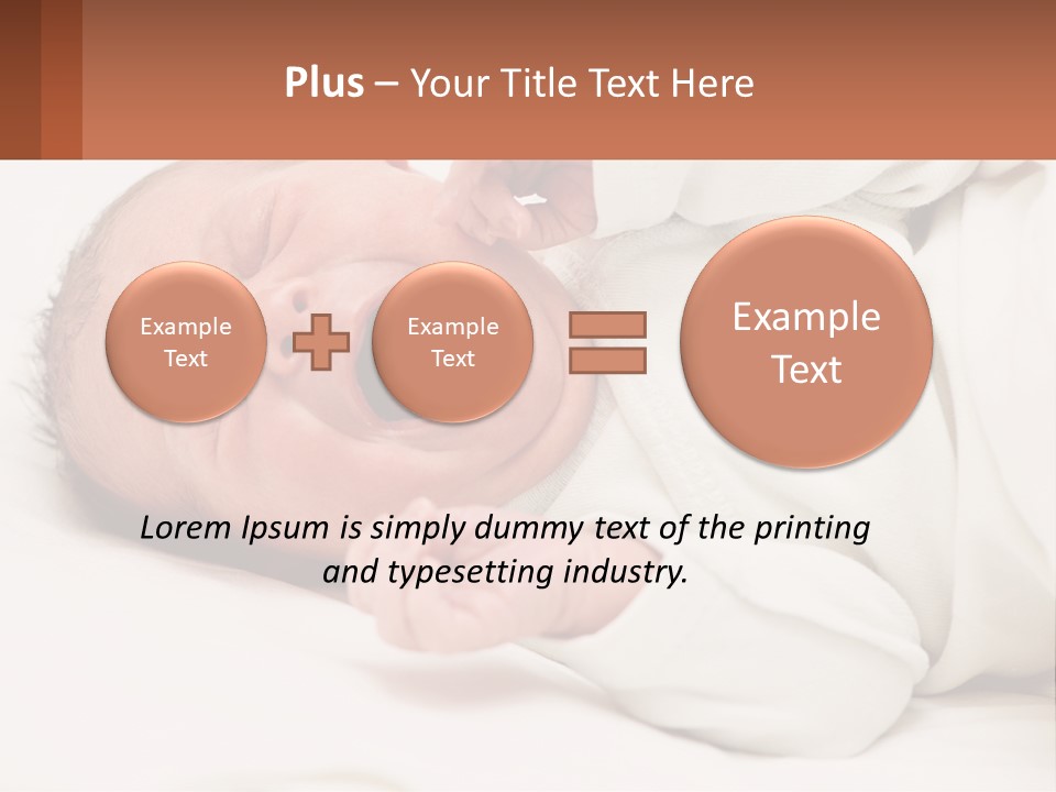 A Baby Yawning While Laying On A Bed PowerPoint Template