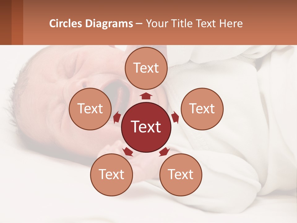 A Baby Yawning While Laying On A Bed PowerPoint Template