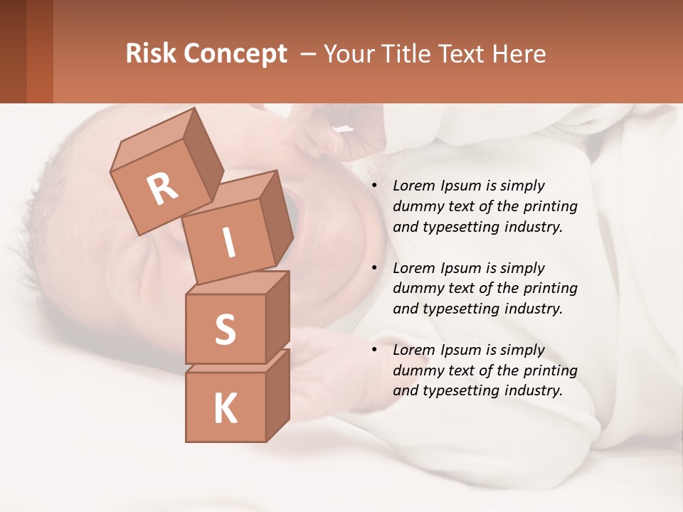 A Baby Yawning While Laying On A Bed PowerPoint Template