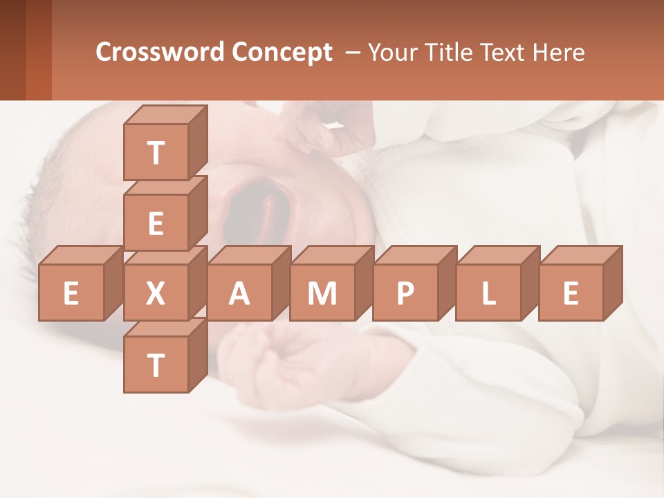 A Baby Yawning While Laying On A Bed PowerPoint Template