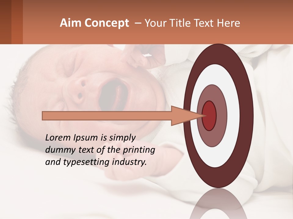 A Baby Yawning While Laying On A Bed PowerPoint Template