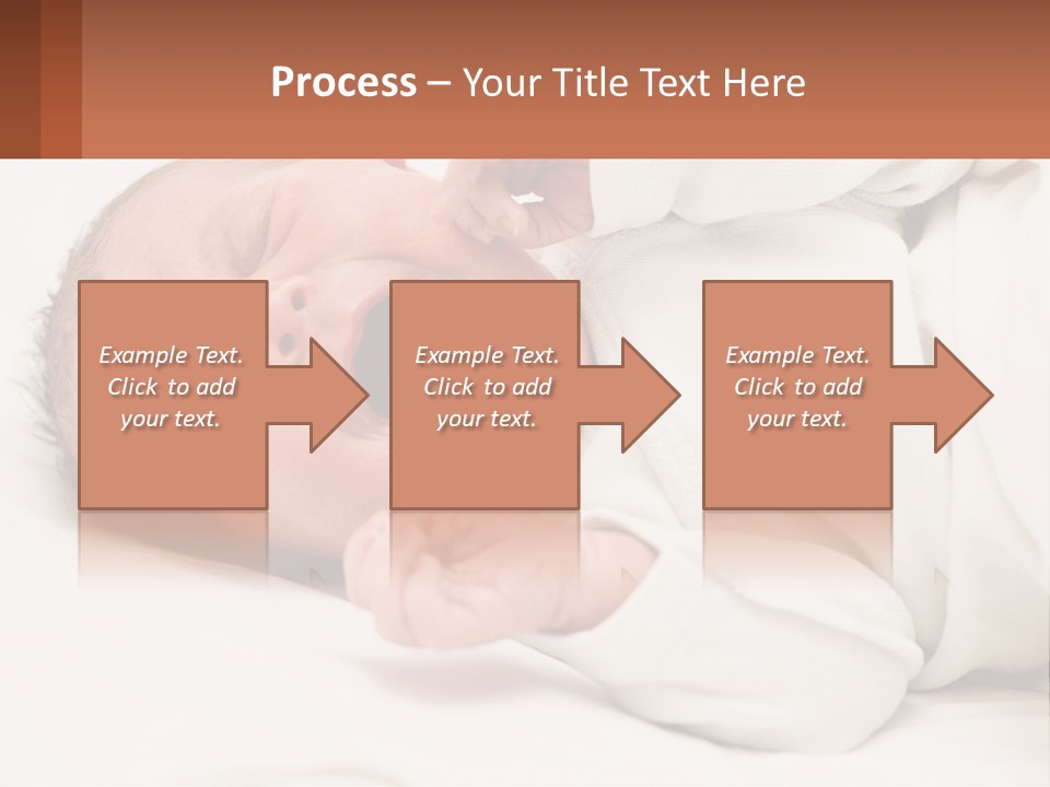 A Baby Yawning While Laying On A Bed PowerPoint Template