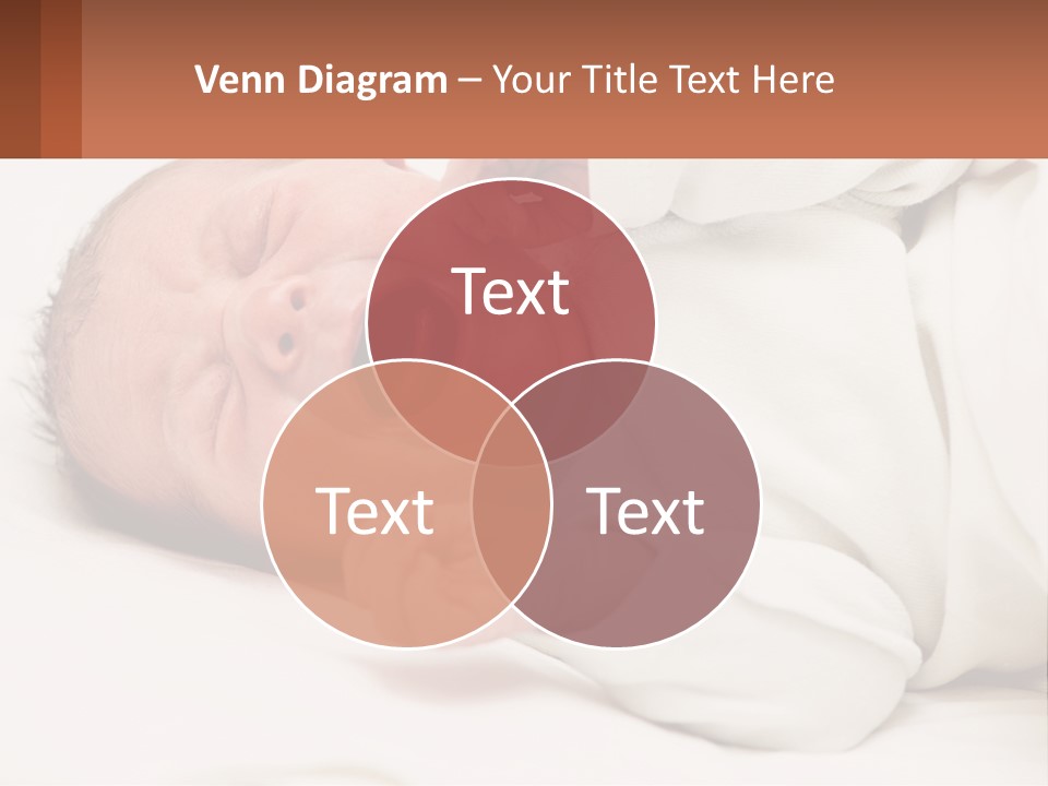 A Baby Yawning While Laying On A Bed PowerPoint Template