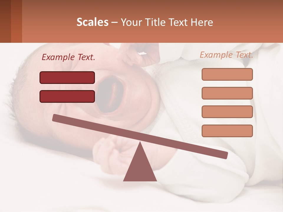 A Baby Yawning While Laying On A Bed PowerPoint Template