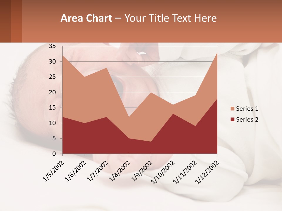 A Baby Yawning While Laying On A Bed PowerPoint Template