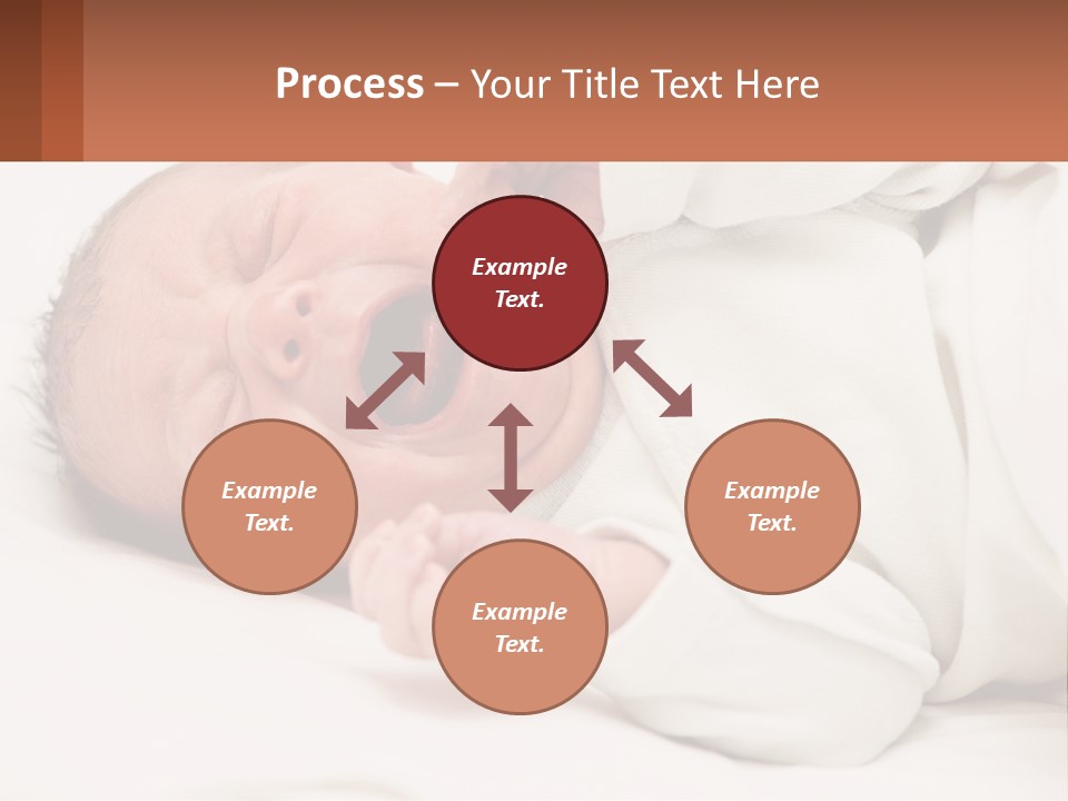 A Baby Yawning While Laying On A Bed PowerPoint Template