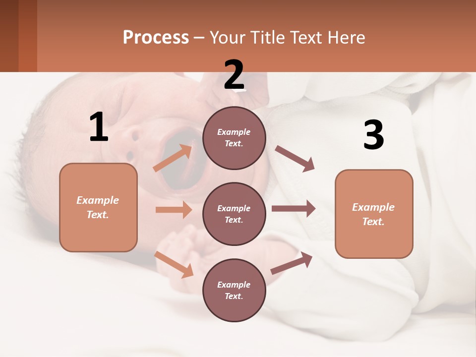 A Baby Yawning While Laying On A Bed PowerPoint Template