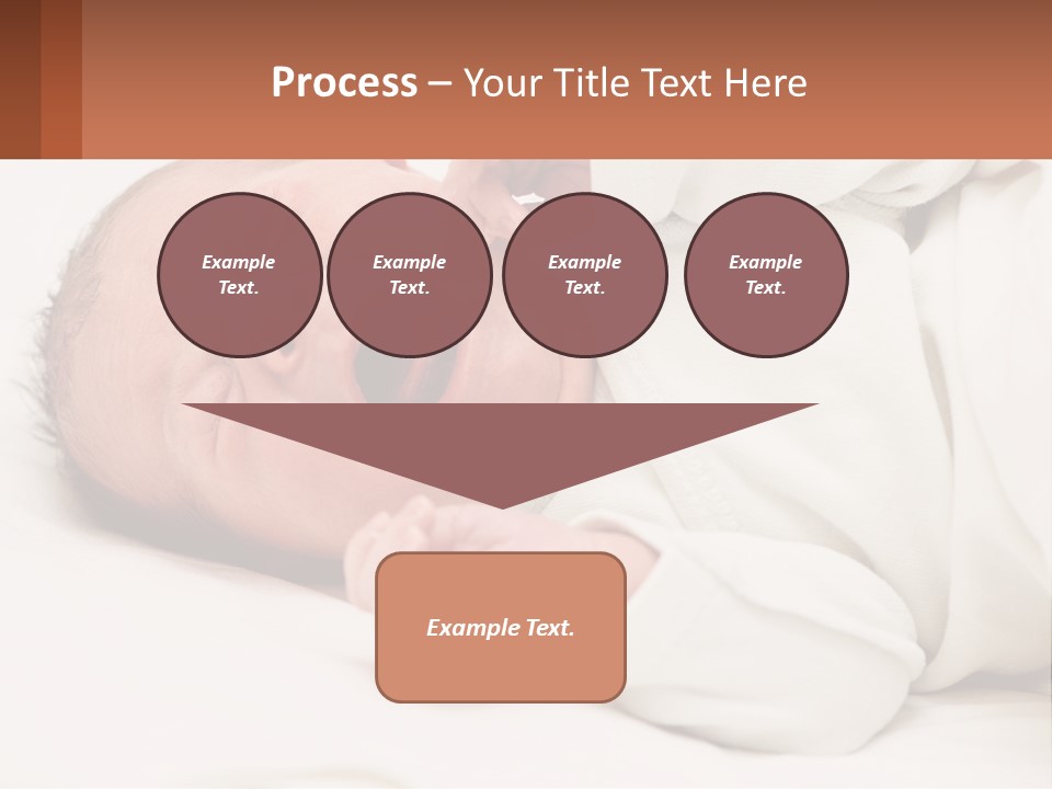 A Baby Yawning While Laying On A Bed PowerPoint Template