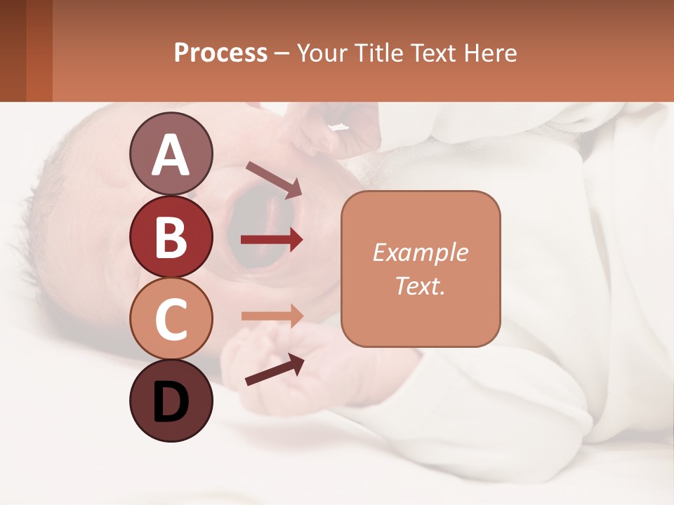 A Baby Yawning While Laying On A Bed PowerPoint Template