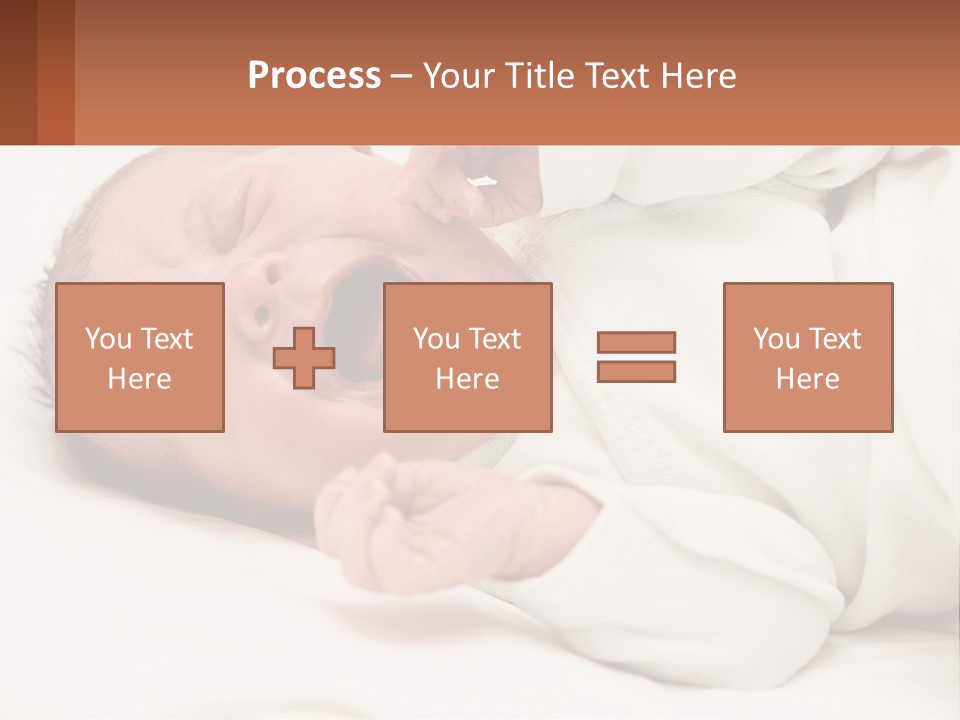 A Baby Yawning While Laying On A Bed PowerPoint Template