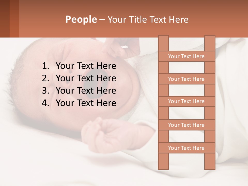 A Baby Yawning While Laying On A Bed PowerPoint Template