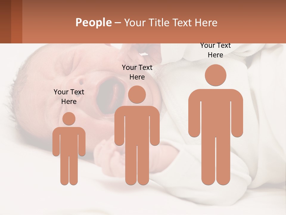 A Baby Yawning While Laying On A Bed PowerPoint Template