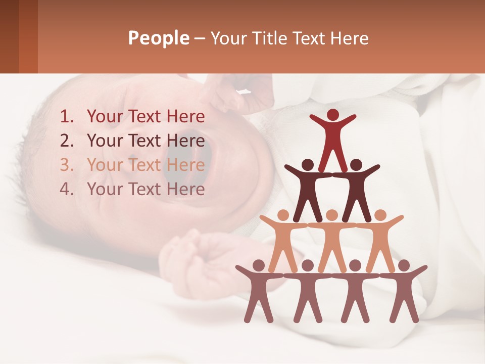 A Baby Yawning While Laying On A Bed PowerPoint Template