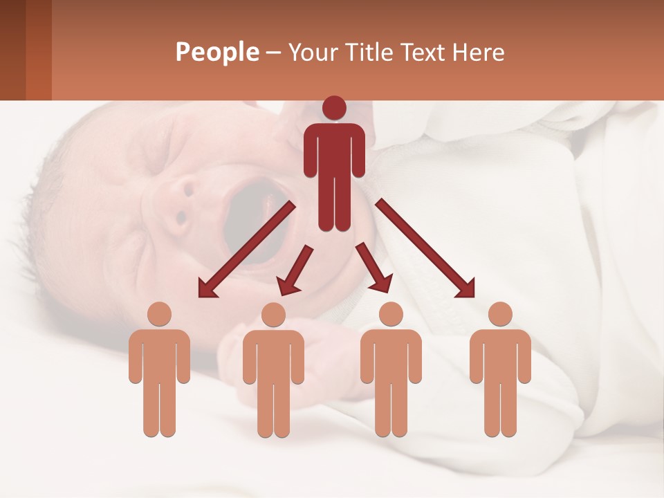 A Baby Yawning While Laying On A Bed PowerPoint Template